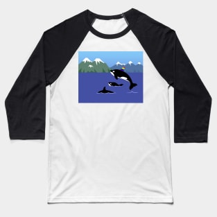 Gay pride orca killer whale. Wildlife mammal nature concept. Baseball T-Shirt